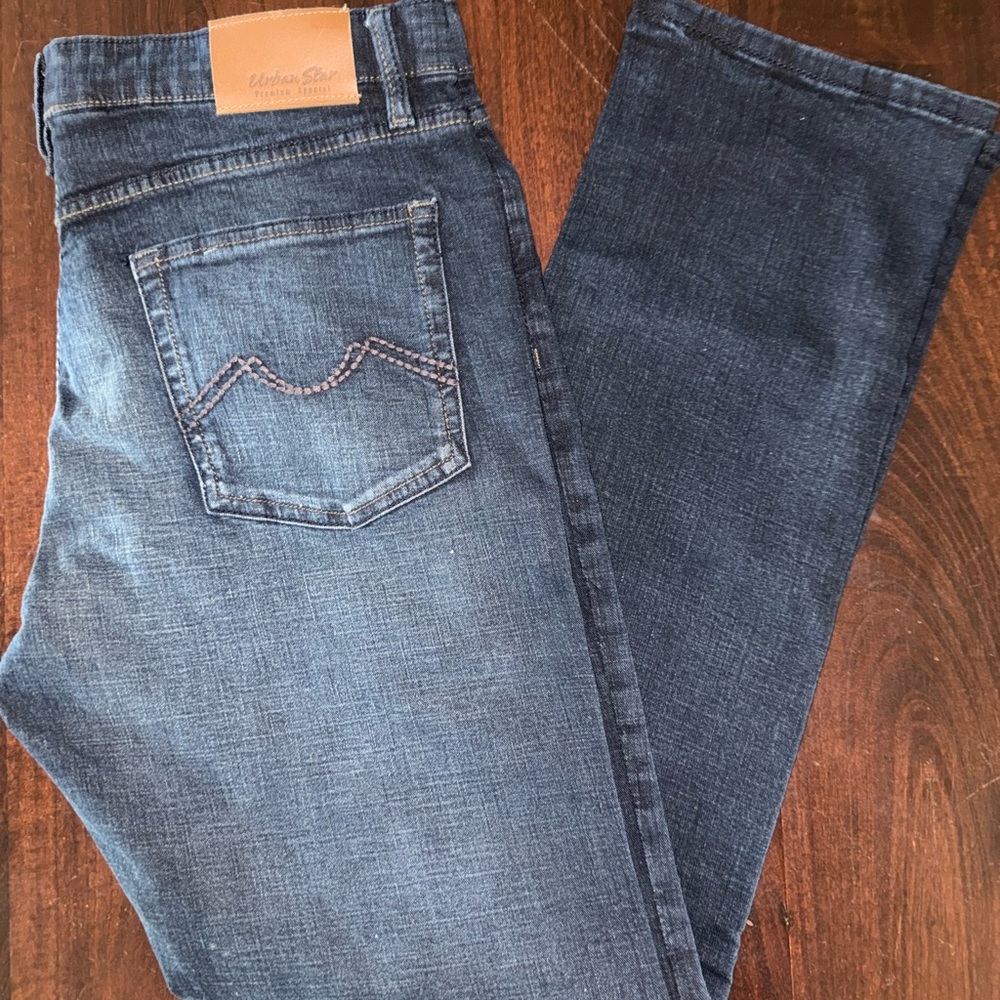 Urban Star Men's Dark-Wash Blue Jeans